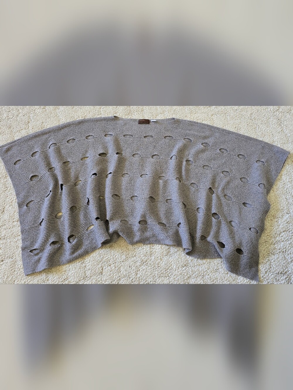 Anthropologie Kerisma Loop Cut Out Soft Knit Poncho